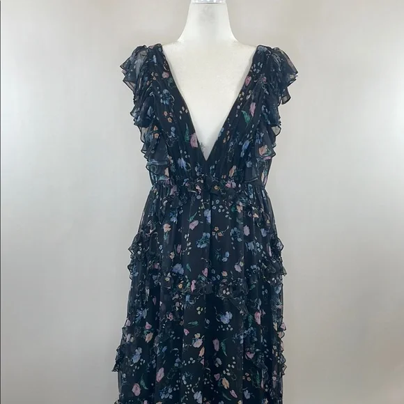 Ieena for Mac Duggal Ruffled Floral Gown, Size 12 - Picture 7 of 16